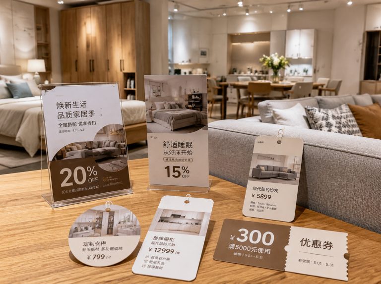 惠来县家具门店单页海报与吊牌